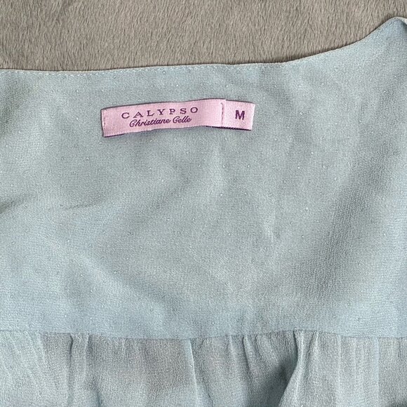 Calypso Christiane Celle Light Blue Silk Wrap Dress - Picture 4 of 6